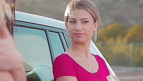 Slutty lesbian sex with a dildo